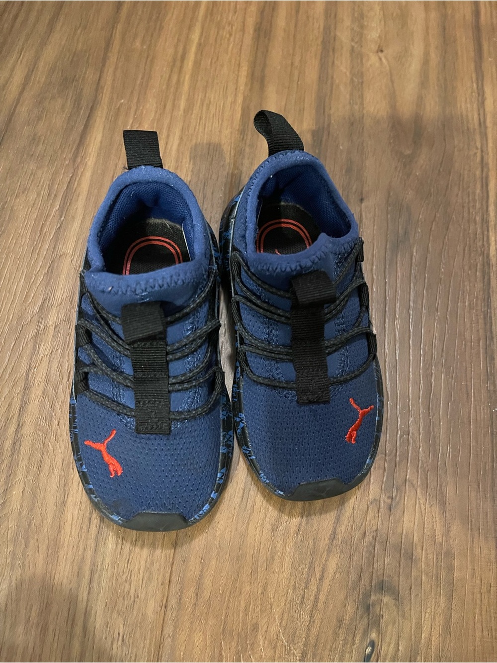 Puma Kids Navy Blue Sneakers with Red Logo